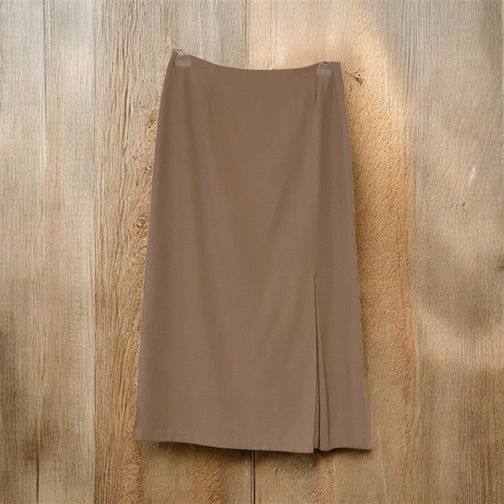 Vintage Sag Harbor Classic Brown Midi (33 1/2” long) Pencil Skirt sexy slit